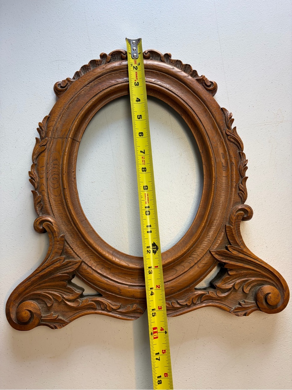 Antique Ornate Wood Oval Mirror Photo Frame 8x10 Rococo Baroque Victorian Decor - Picture 8 of 11